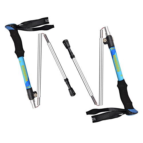 YOURJOY Folding Trekking Pole Collapsible Stick Ultralight Adjustable Alpenstocks with EVA Foam Handle,for Travel Hiking Climbing Backpacking Walking