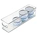 mDesign Plastic Stackable Food Storage Container Bin with Handles for Kitchen, Pantry, Cabinet, Fridge, Freezer - Long Narrow Organizer for Snacks, Produce, Vegetables, Pasta, 6 Pack - Clear