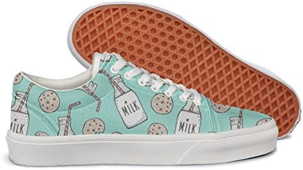 QJSY Boys Fashion Canvas Sneaker Classic Skate Shoes Milk Cookies Low Cut Canvas Shoes