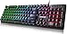 NPET K10 Gaming Keyboard USB Wired Floating Keyboard, Quiet Ergonomic Water-Resistant Mechanical Feeling Keyboard, Ultra-Slim Rainbow LED Backlit Keyboard for Desktop, Computer, PC primary