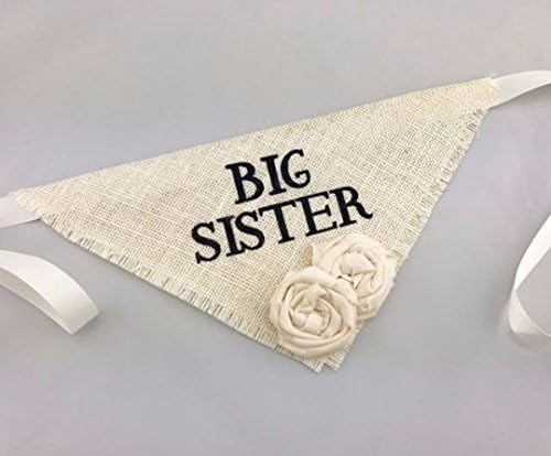 Hello Hazel Company Big Sister Pet Bandana with Flowers for Pregnancy Announcements and Newborn Photos