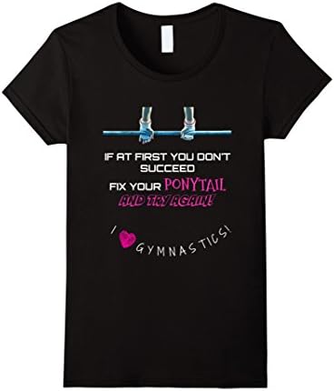 Womens GYMNASTICS FIX YOUR PONYTAIL SHIRT Small Black