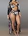 XUGWLKJ Sexy Printed Green One Piece V Neck Swimsuit Set Long Swimwear Cover up (Dark Green, Large)