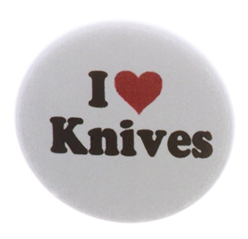 A&T Designs Unisex - I Love Knives 1.25" Pinback Button Pin Heart