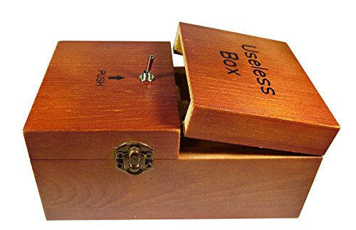 Useless Box Turns Itself Off In Box Alone Machine Fully Assembled in Box (brown)