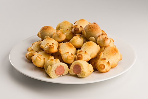 Mobi 12 Little Pigs in a Blanket Silicone Baking Mold, Pink, Set of 2