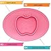 Silicone Baby Placemat Bowl-Highchair Feeding Tray Round Suction plate for Kids Toddlers Kitchen Dining Table with Built in Bowl, Weaning travel Bowl for Children 2017 NEW (Rose Red)