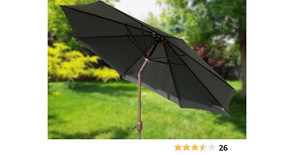 Amazon Com Pebble Lane Living 9 Crank Tilt Market Patio Umbrella Forest Green Patio Umbrellas Garden Outdoor