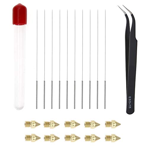 10pcs 3D Printer Nozzle Cleaning Kit Cleaner Pin MK8 Nozzle Cleaning Tool Stainless Steel Nozzle Cleaning Tool Set