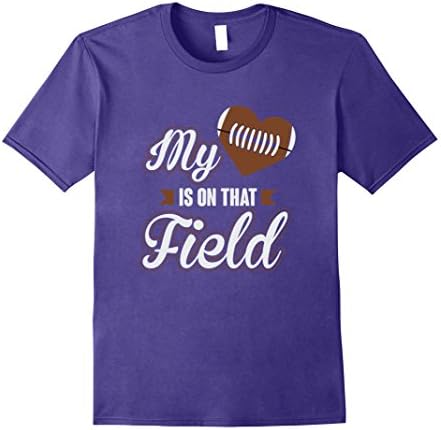 Mens My Heart Is On That Field Proud Football Parent T-Shirt XL Purple