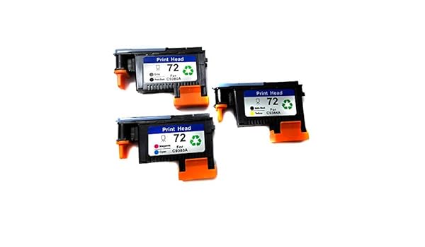 Amazon Com 1 Set Hp72 Replace Printheads C9380a C9383a C9384a Compaitble Hp 72 Designjet T610 T620 T770 T790 T1100 T1120 1200 T1300 T2300 1g Pk 1m C 1mk Y Office Products
