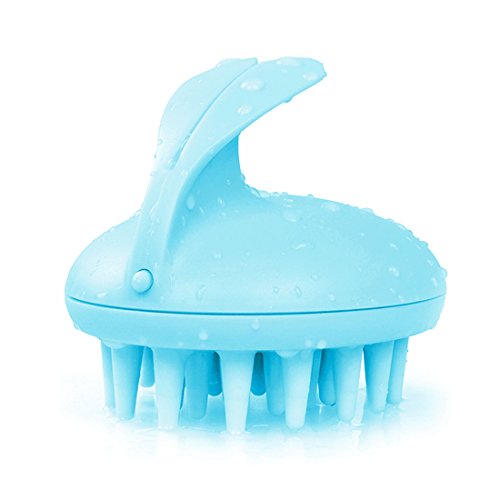 Electric Scalp Massager Scalp Massage Brush Shampoo Brush Shower Silicone Hair Brush for Hair Growth, Relaxing Head Scratcher,Helps Control Dandruff and Increase Scalp Circulation,Blue