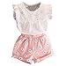 Happy Town Toddler Kids Baby Girls Outfits Clothes T-Shirt Blouse Tops and Floral Shorts Pants Suit 2PCS Set (5T, Pink)