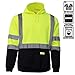New York Hi-Viz Workwear H8312 Men's ANSI Class 3 High Visibility Class 3 Sweatshirt, Hooded Pullover, Knit Lining, Black Bottom (Lime, XX-Large)