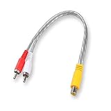 Conwork 2-Pack RCA Female to RCA 2 Male Plug Splitter Adapter Audio Y Cable -1 Feet
