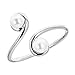 Ritastephens Sterling Silver Freshwater Cultured Pearl Crossover Adjustable Ring or Toe Ring