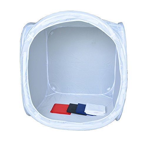 Bestshoot 16 inch/40x40x40 cm Photo Studio Shooting Tent Light Cube Diffusion Soft Box Kit with 4 Colors Backdrops (Red Dark Blue Black White) for Photography