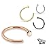 BodyJ4You Body Jewelry Piercing Nose Hoop Ring Stud Stainless Steel 18G (8mm) Value Pack 4PC