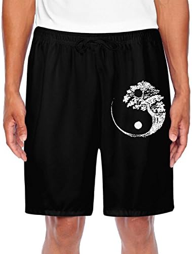 GHJSHORTS Yin Yang Bonsai Tree Classic Men's Fleece Sweatpants Shorts Training Shorts for Men