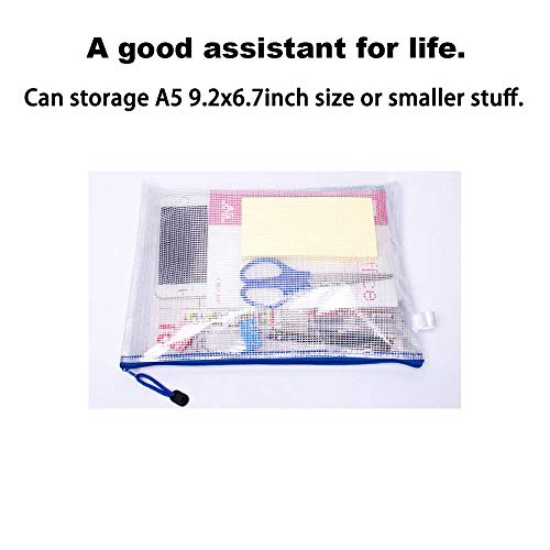 10Pcs A5 Zipper Pouch, Austark 9.2''x6.7'' Size File Bags PVC Durable Document Bags Filing Organization for School Office Home Travel (A5 Mix Colored) - Thumbnail 4