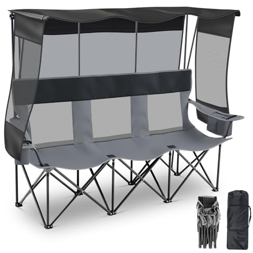 Teenyyou 3 Person Camping Chair Canopy Shade
