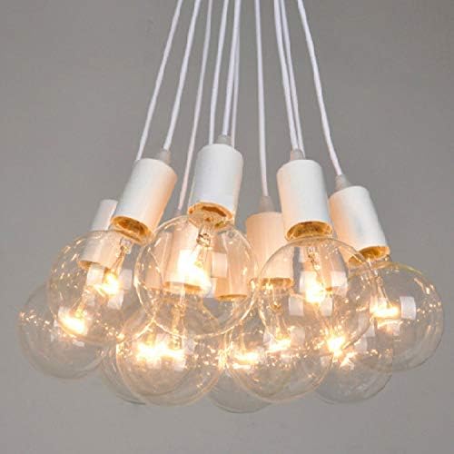 WOTTES - lampadari a sospensione, stile vintage, stile a goccia, attacco E27, in metallo, per camera da letto, sala da pranzo, cucina, 20 cm (blu