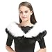 Lucky Leaf Women Winter Faux Fur Scarf Wrap Collar Shrug for Wedding Evening Party