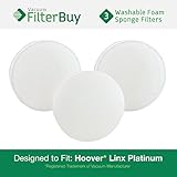 3 - Hoover Linx Washable & Reusable Foam Sponge Filters. Designed by FilterBuy to Replace Hoover Platinum Linx #'s 902185003, 001331007, 562161003, & 410044001.