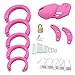 Men's Silicone Equipment Control cage with 5 Rings (Pink)