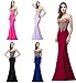 Babyonlinedress Babyonline Women's Lace Applique Long Formal Mermaid Evening Prom Dresses
