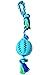 Virtually Indestructible Dog Ball With Rope Toy Durable Bite Resistant Launcher & Thrower for Playing Fetch w/ K-9 Training Chew Balls and Tug of War Launcher