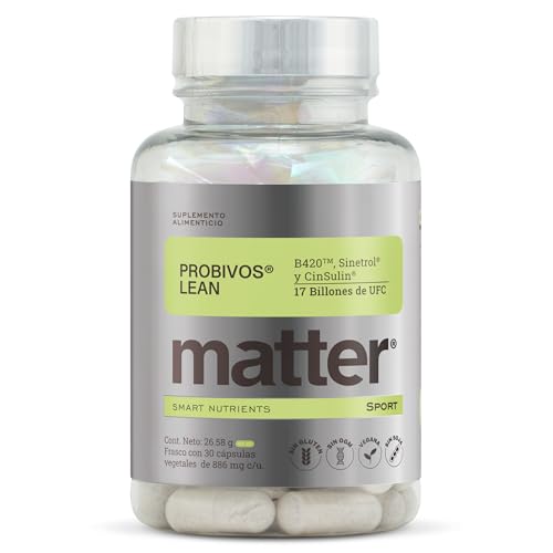 Matter Probivos Lean, Suplemento Probioticos con B420™, 17 Billones UFC, Sinetrol®, CinSulin® y L. acidophilus NCFM®, Apoyo al Metabolismo, Microbiota y Composición Corporal, 1 Frasco con 30 Cápsulas