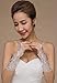 M Bridal Women's Rhinestones Lace Fingerless Gloves for Wedding Party Brides Accessory G02 (Ivory)