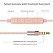 in-Ear Earbuds Rose Gold Headphones Earphones with Microphone and Volume Control Bass Stereo Headset Compatible with 3.5 mm Jack for Samsung iPhone Android