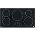 GE 36-Inch Cooktop with 5 Induction | Pan Size Sensors, SyncBurners, Red LED Display, Kitchen Timer, 3,700-Watt Element | ADA Compliant Fits Guarantee | PHP9036DJBB model