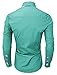 TAM WARE Mens Trendy Slim Fit Inner Checkered Button Down Shirt TWNMS323S-MINT-US M