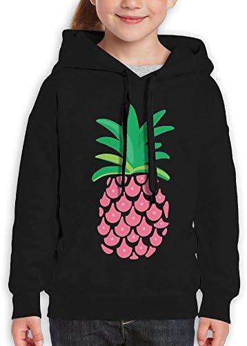 Unisex Casual Custom Fashion Hoodies, Pink Pineapple Fashion Youth Hoodies X-Large