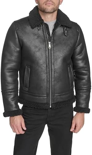 True Religion Sherpa PU Jacket for Men – Faux Leather Winter