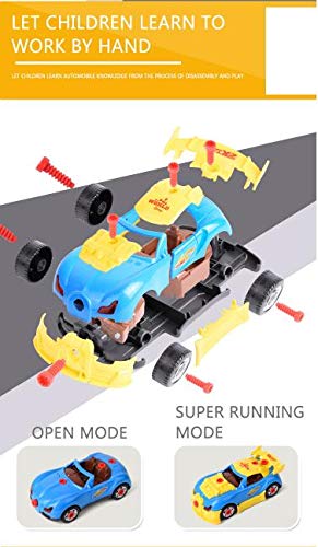 Alician Chidren Car Model Electric Racing Set Assembly Puzzle Toy Kids DIY Disassembly Play with Light Boys Girls Birthday Gift Child Toys - Thumbnail 2