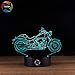 3D Optical Illusion Night Light - 7 LED Color Changing Lamp - Cool Soft Light Safe For Kids - Solution For Nightmares - Harley Davidson Motorcycle