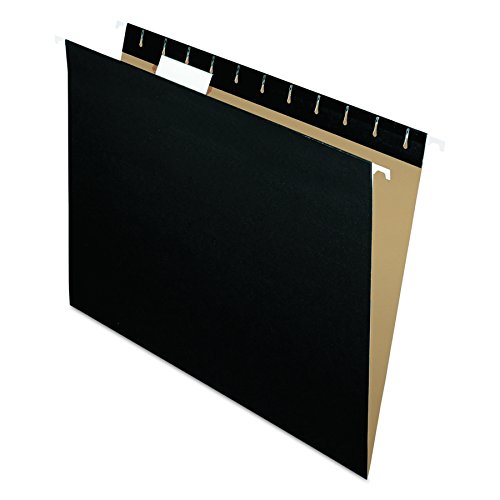 Pendaflex Recycled Hanging Folders, Letter Size, Black, 1/5 Cut, 25/BX (81605)