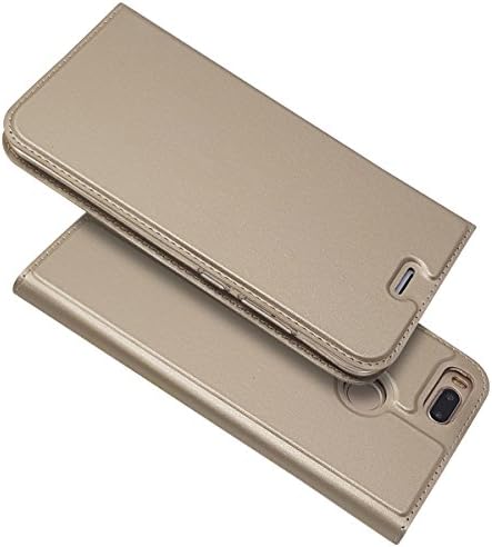 Copmob Xiaomi Mi A1 Case,Xiaomi 5X Case, Premium PU Leather [Ultra-slim] Flip Wallet Case With TPU Shockproof Inner Shell [Card Slot] [Magnetic Closure] Stand Function Book Case -Gold