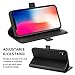 Zover Compatible with iPhone Xs/X Case Detachable Genuine Leather Wallet Case Support Wireless Charging Magnetic Car Mount Holder RFID Blocking Kickstand Feature Magnetic Closure Gift Box Black
