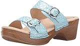 Dansko Women's Sophie Turquoise Snake Wedge Sandal