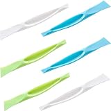 KEvision QWD006665 6 Pack Kitchen Plastic Multipurpose Stiff Grill Scratch Free Cleaning Tool Label Gum Scraper, Blue Green White