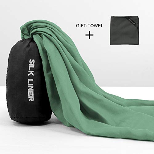 XWetter Sleeping Bag Liner, Traveling and Outdoors Camping Sheet, Lightweight Sleep Bag Liner, Silk Smooth & Breathable Fabric Liner,Camping Gear Equipment,Hotel,Climbing,Hiking
