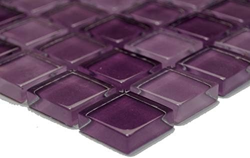 MOS72-1104_m Mosaic Tiles Translucent Purple Glass Mosaic Crystal Bathroom Toilet Kitchen Wall
