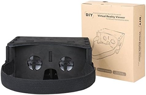 Google Cardboard by IHUAQI Comfortable Soft Foam Virtual Reality Headset with Headstrap fit for 3.5"-6" smart phone light and durable black