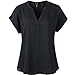 vanberfia Women's Casual Chiffon Summer Blouse V Neck Short Bat Wing Sleeve Top Shirts (XL, 5678)