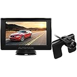 AUTO-VOX M1 Backup Camera Kit Rear View Back Up Car Camera IP68 Waterproof Super Night Vision, 4.3'' TFT LCD Rear View Monitor Parking Assistance System with One Wire Easy Installation